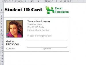 student id card template download